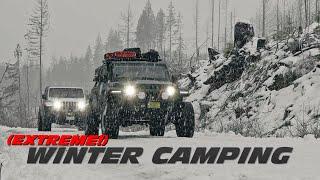 Winter Camping Heavy Snow  Jeep Gladiator & EcoDiesel JL Wrangler Off-Road Adventure