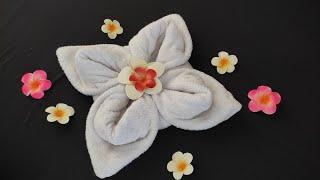 how to make towel flower  towel folding design  towel art