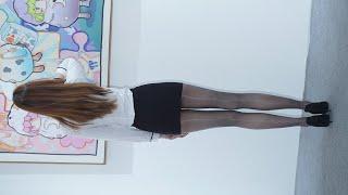 4K BeautyLeg Beauty Girls  美脚美少女  パンスト  광택 스타킹  Black Shiny Pantyhose   23010901 Part03