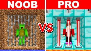 Minecraft NOOB vs PRO SAFEST SECURITY PRISON BUILD CHALLENGE