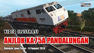 KA 75A PANDALUNGAN DERAILMENT in SIDOARJO 14 JANUARY 2024 ‼️  Train Simulator