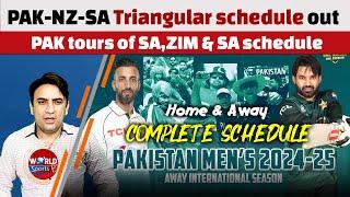 Pakistan Cricket Schedule 2024 PAK-NZ-SA Triangular series schedule out  PAK tours of SAZIM & SA