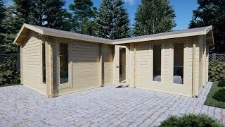 Log Cabin with Two Bedrooms Devon-2  40m2  70mm