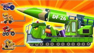 Tearing down Hell Dora  MKZT Ballistic Missile Carrier Vs MONSTER TRUCKS  Cartoons about tanks