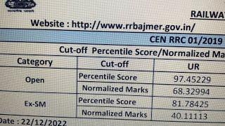 RRB Ajmer  Group D Result  UR Cutoff - 68.32 #neerajsir #sciencemagnet