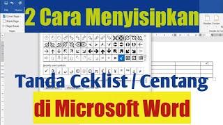 2 Cara Menyisipkan Tanda Ceklis atau Centang di Microsoft Word by Channel Zahby