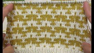 Mosaic knitting slip stitch 2 color pattern knit247