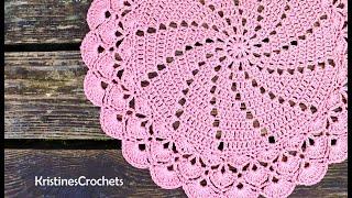 How To Crochet Shells & Swirls Doily Placemat