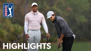 Tiger and Charlie Woods shoot 8-under 64  Round 1  PNC Championship  2023