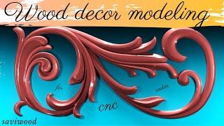 3DsMAX  Wood Decor Modeling