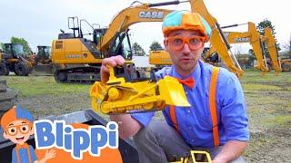 Blippi Learns About Diggers  Construction Vehicles For Kids  Educational Videos For Toddlers