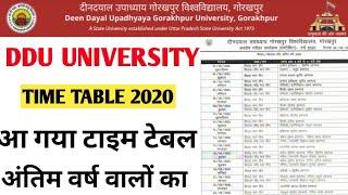 DDU University Gorakhpur New Exam Time Table Last Year Time Table 2020