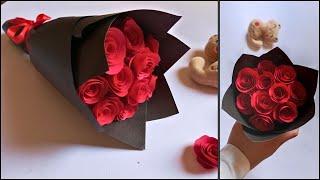 How To Make Paper Rose Flower Bouquet  DIY Paper Flower Bouquet