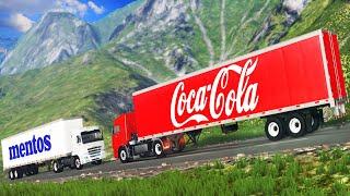 Coca Cola VS Mentos Truck Crash - End of the World 2020 BeamNG.drive