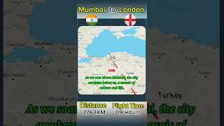 MUMBAI to LONDON Flight Route - British Airways   #aircraft #flight #travel #avation