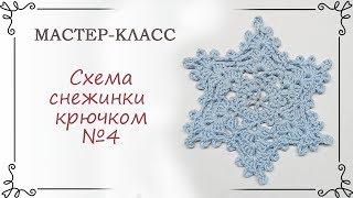 Схема вязаной снежинки крючком с описанием №4