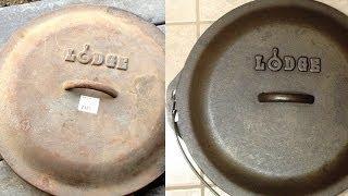 Restoring Rusted Cast Iron Dutch Ovens Pans & Cookware With Electrolysis the best method