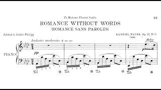 Gabriel Fauré Romance Sans Paroles Op.173