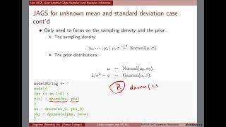 Gibbs sampler and MCMC Use JAGS and Bayesian inferences