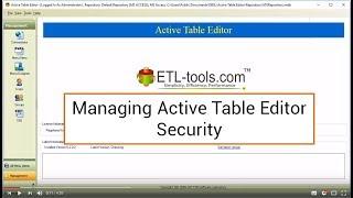 Managing Active Table Editor Security