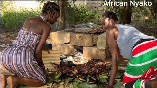 African girls Cooking Jamaican Delicacy  #jamaica #africanvillage #shortvideo
