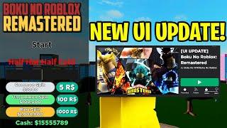 NEW BOKU NO ROBLOX UI UPDATE  Boku No Roblox Remastered