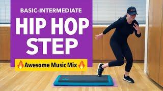 Hip Hop* Step Aerobics Workout #3 - Basic - Intermediate 46 MIN Awesome Music Mix.