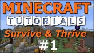 Minecraft Tutorials - E01 How to Survive your First Night UPDATED