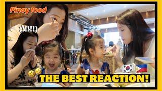 KOREAN KID TRYING SINIGANG + MY KOREAN SISTERS FIRST PINOY FOOD MUKBANG  DASURI CHOI