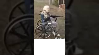 an elderly lady fires a machine gun... #youtubeshorts #shorts #shortsvideo