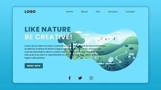 Responsive Website Landing Page Design  Title Creative Nature - Only Using CSS & HTML