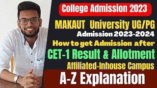 WB College Admission 2023Makaut University UG & PG Admission 2023 MAKAUT CET-I 2023 ADMISSION