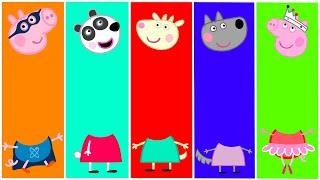 Peppa Pig Wendy Wolf Peggie Panda Gabriella Goat George Pig  Match The Head  Video For Kids