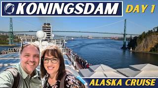 Holland America Koningsdam Alaska Cruise Sail Away from Vancouver VLOG Day 1