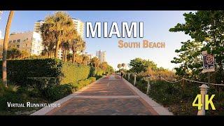 Miami South Beach Morning Run in 4K  Virtual Running Adventure