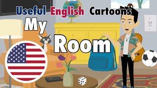 Useful English Cartoons   My Room  -   Basic English Vocabulary with Subtitles