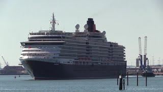 QUEEN VICTORIA GIVES BRITANNIA SHIPS HORN SALUTE AS SHE PASSES 100722