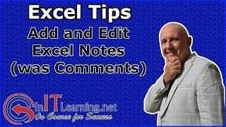 Excel 365 Notes previously Comments How to add edit and delete note and how to change colours