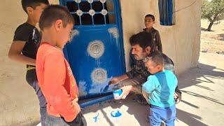 The magic of color and fragranceAghaqarboun and his children beautifying the house and baking bread