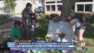 Students at Ramona High School mourn Taylor Dorman who died after being struck by ball during PE