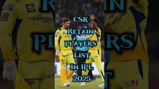 IPL Auction 2025 - CSK Team Retain Players List In Ipl 2025 Mega Auction #csktargetplayers  #csk