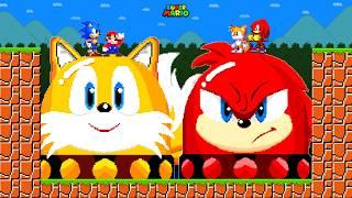 Can Mario and Sonic Press The Ultimate TAILS - KNUCKLES Switches in New Super Mario Bros.Wii?