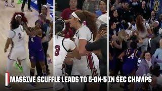 TENSIONS FLARE in SEC Championship  MULTIPLE EJECTIONS turns into 5-ON-5  ESPN College Basketball