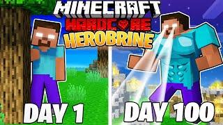 I Survived 100 DAYS as HEROBRINE in HARDCORE Minecraft