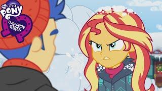 Equestria Girls Holiday Unwrapped-Flash Helps Sunset Shimmer Pass Threw Snowball War Clip