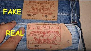 Real vs fake Levis Jeans.  How to spot fake Levis 501 jeans denim