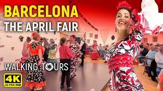 4K Barcelona Spain The April Fair Walking Tour • April 2023