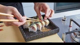 GBCAcademy- Sabazushi – mackerel sushi wrapped in kombu by Hideki Hiwatashi