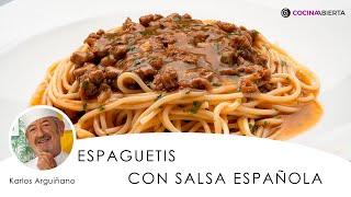 ESPAGUETIS con salsa española  No probaras una salsa mejor  Cocina Abierta de Karlos Arguiñano‍