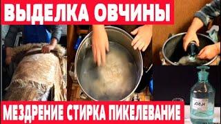 Мездрение обезжиривание пикелевание шкуры. Выделка овчины. Часть 3